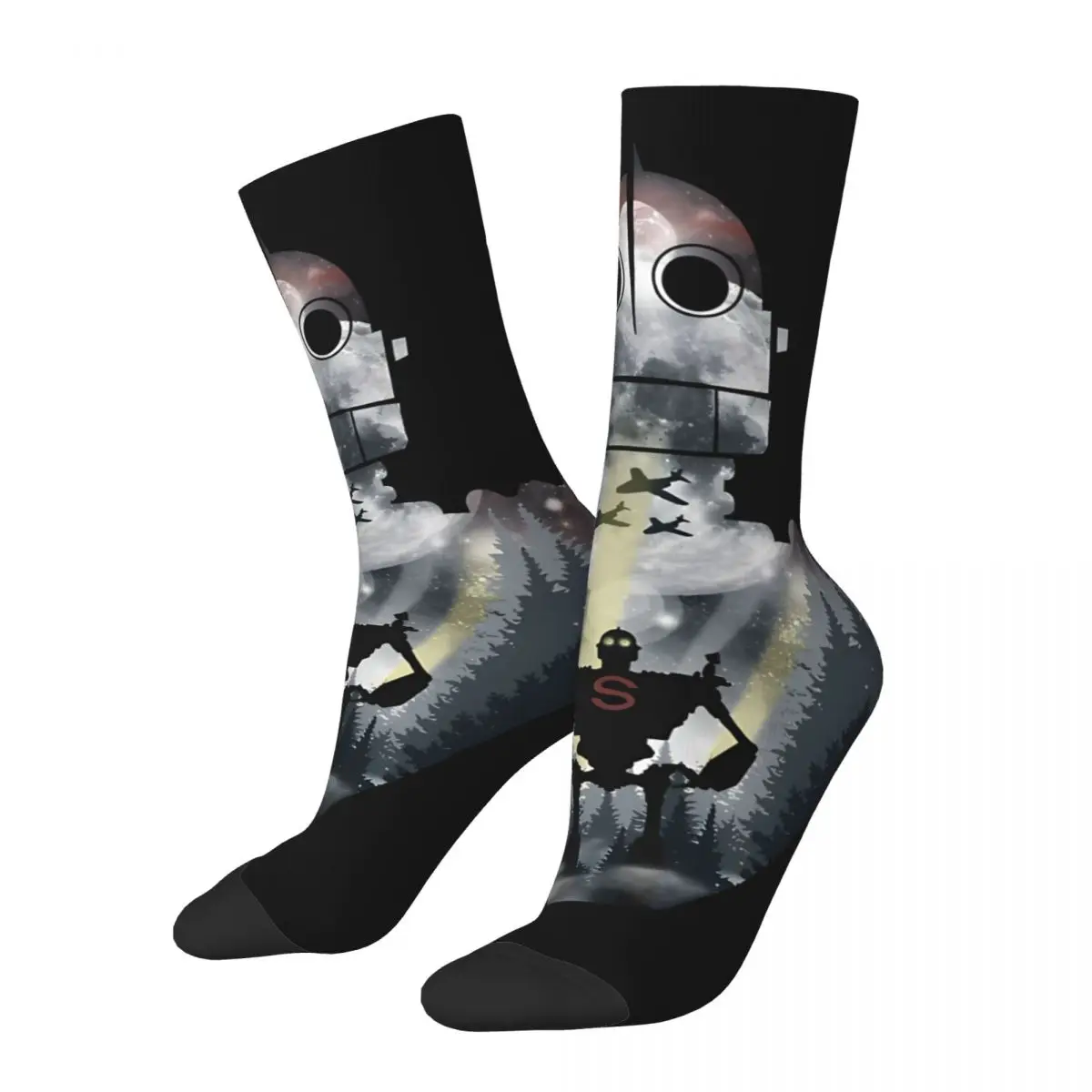 Crazy compression Gentle Giant Sock for Men Harajuku The Iron Giant Cartoon Quality Pattern Crew Sock Novelty