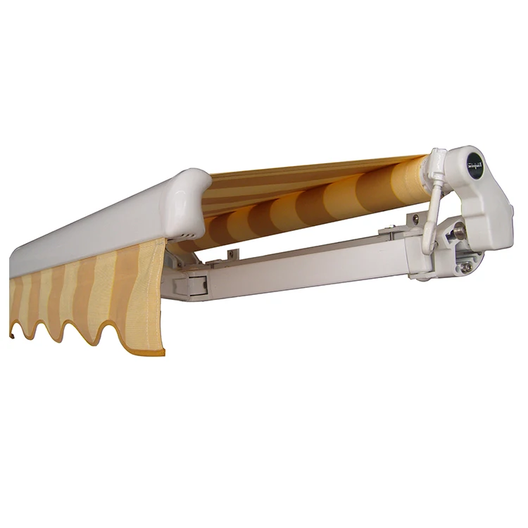 Waterproof Sun Protection Outdoor Terrace Awning Easy-to-Install Retractable Aluminum White Manual Windproof Coating Patio