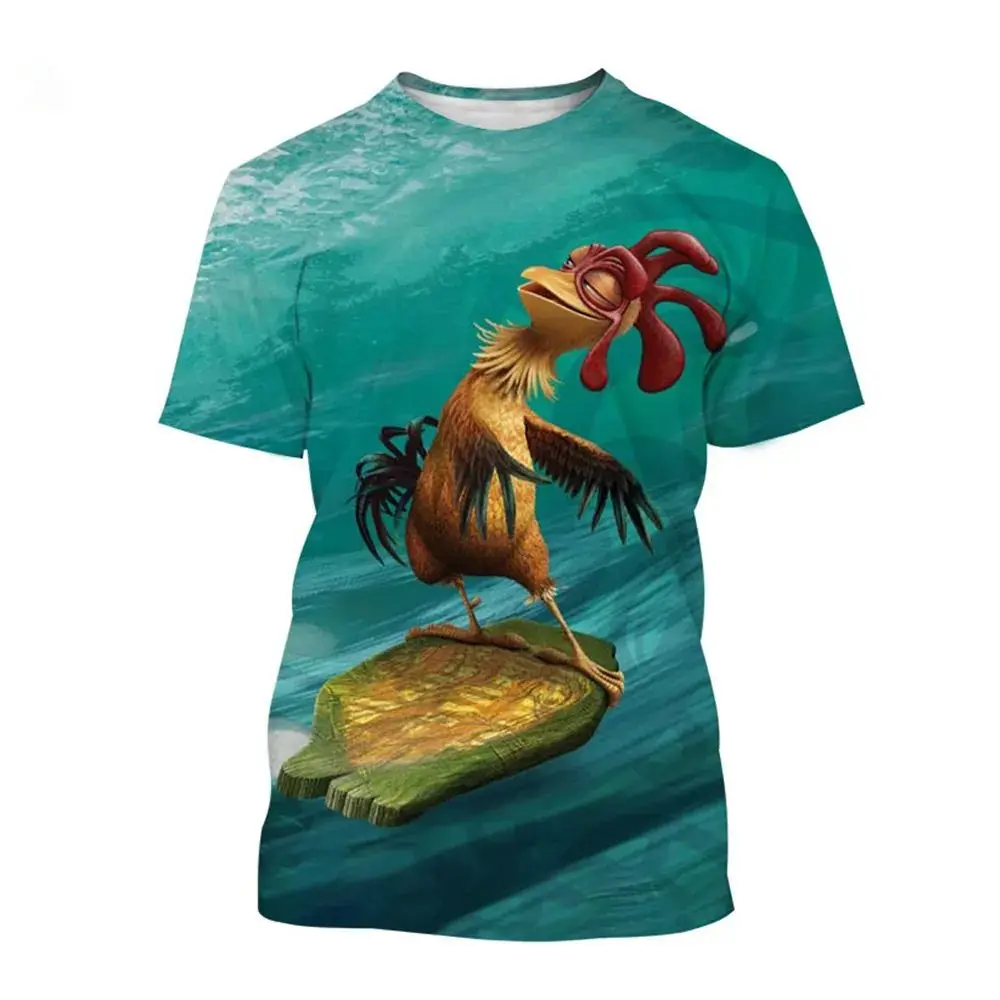Summer Personality Funny Rooster Pattern 3D Print Men\'s T-shirt Short Sleeve Tops Y2k Fashion Men Women Hip Hop Streetwear Tees