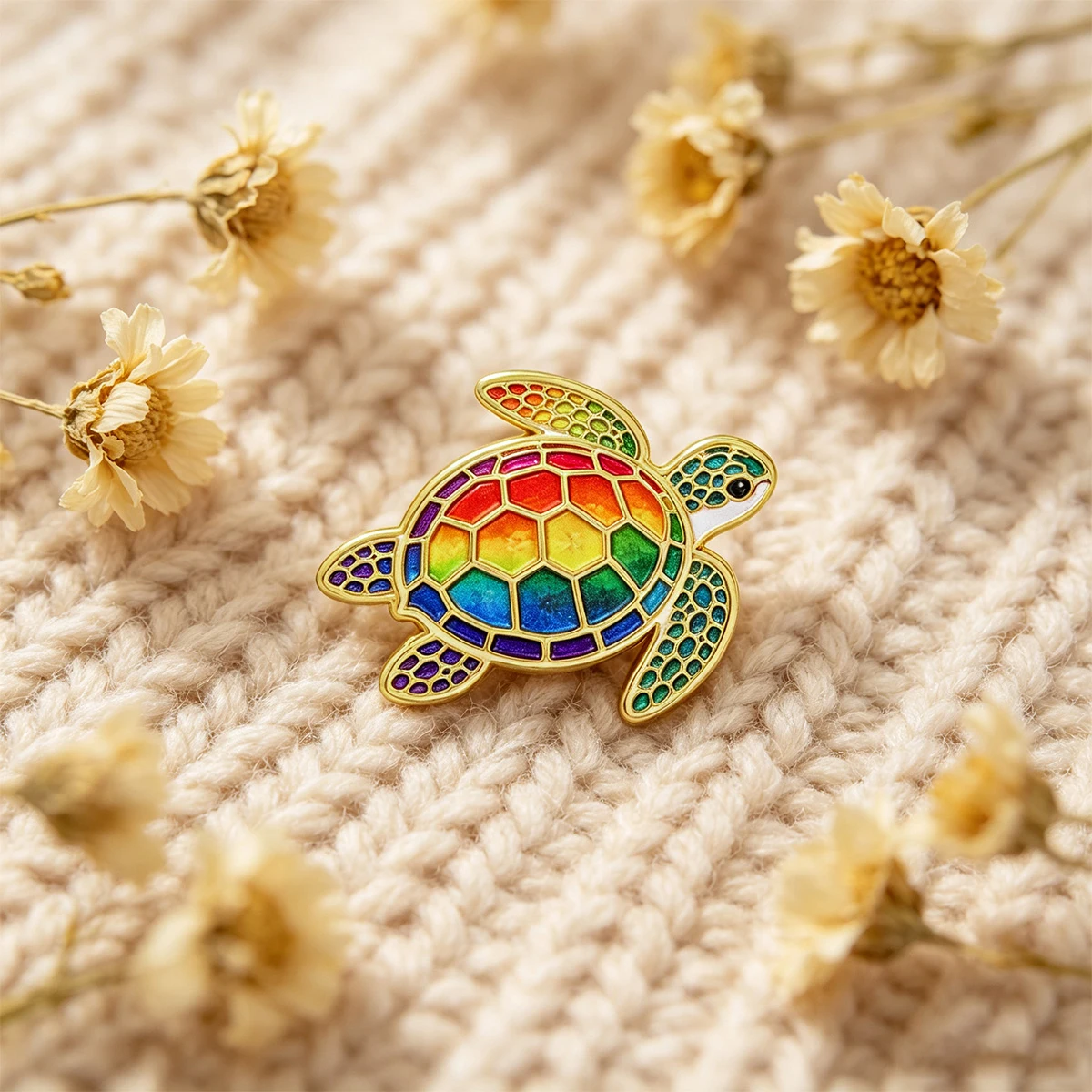 Rainbow Turtle Lemon Cat Enamel Pins Flower Cup Funny Quote Metal Brooches Lapel Badges Backpack Decor Fashion Jewelry Gift