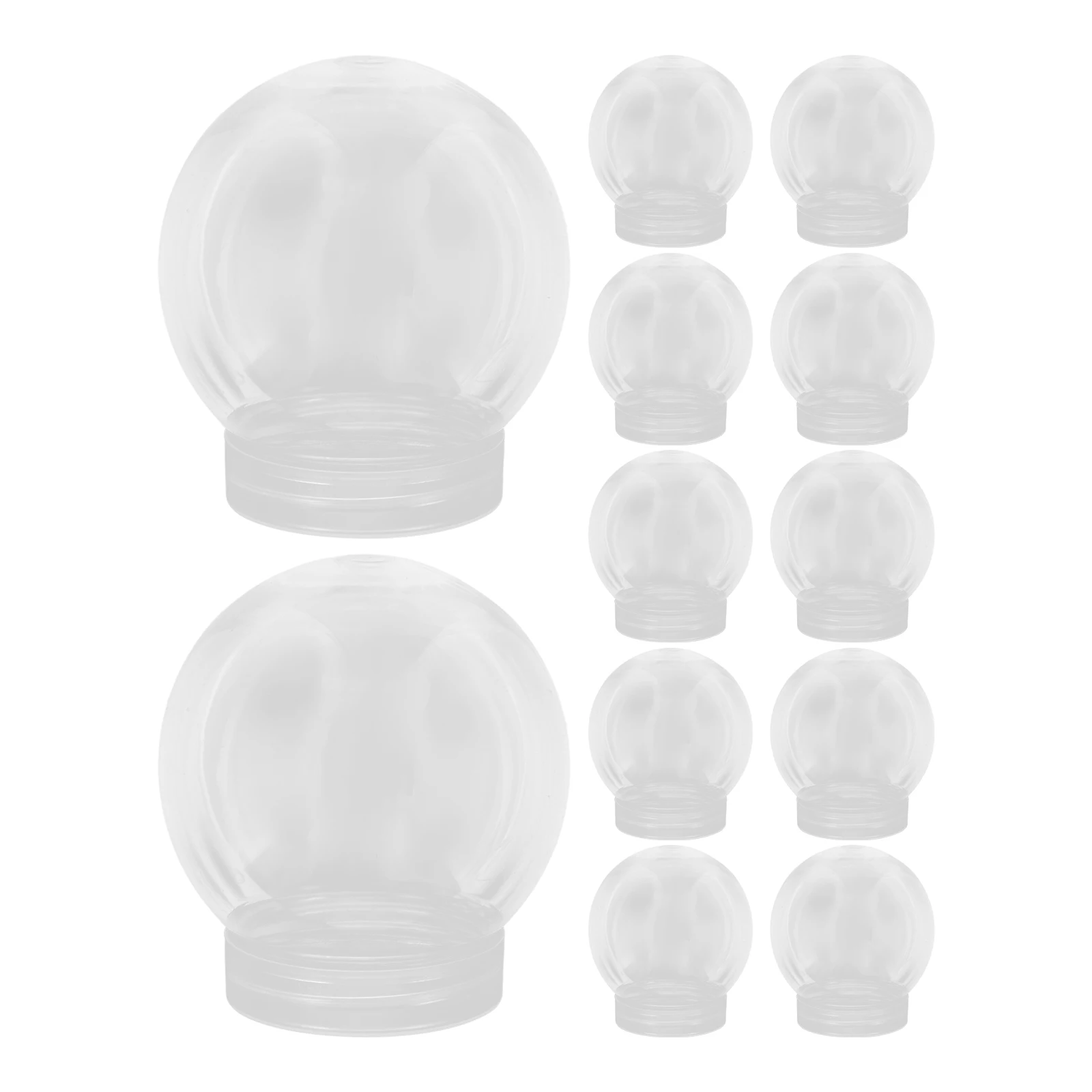 

12 Pcs Globe Candy Bottle Craft Making with Screw off Caps Snowball Plastic Clear