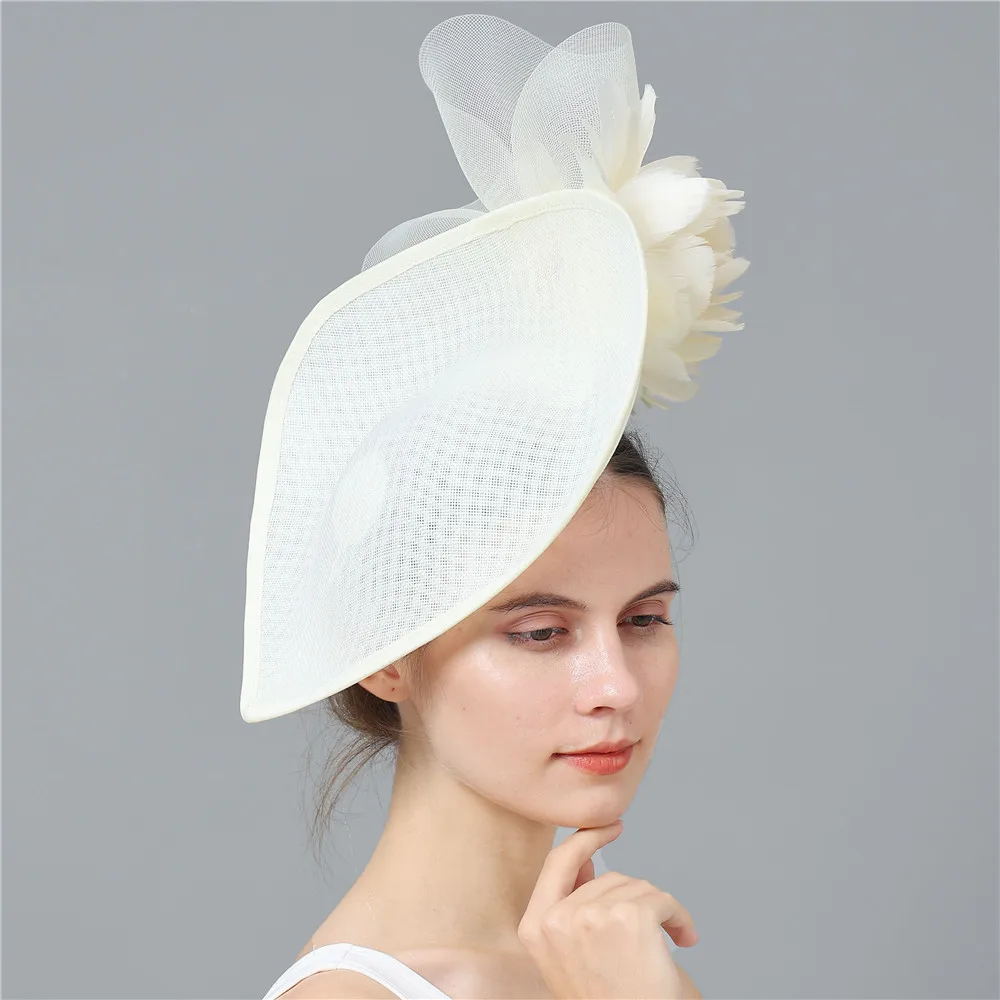 Women Retro Fascinators Feather Net Wedding Fascinator Hat Clip Bride Married Hair Accessories Party Pillbox Hat Hair Clip