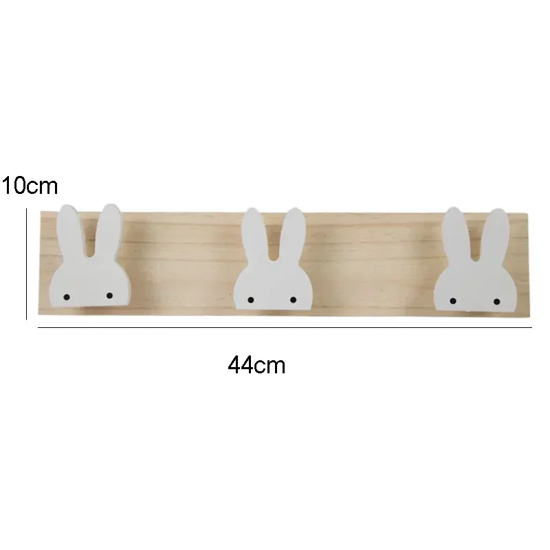 Nordic Natural Wooden Hooks Decorative For Children Room Wall Hooks Cartoon Bunny Swan Key Hanging Hanger Kitchen Storage