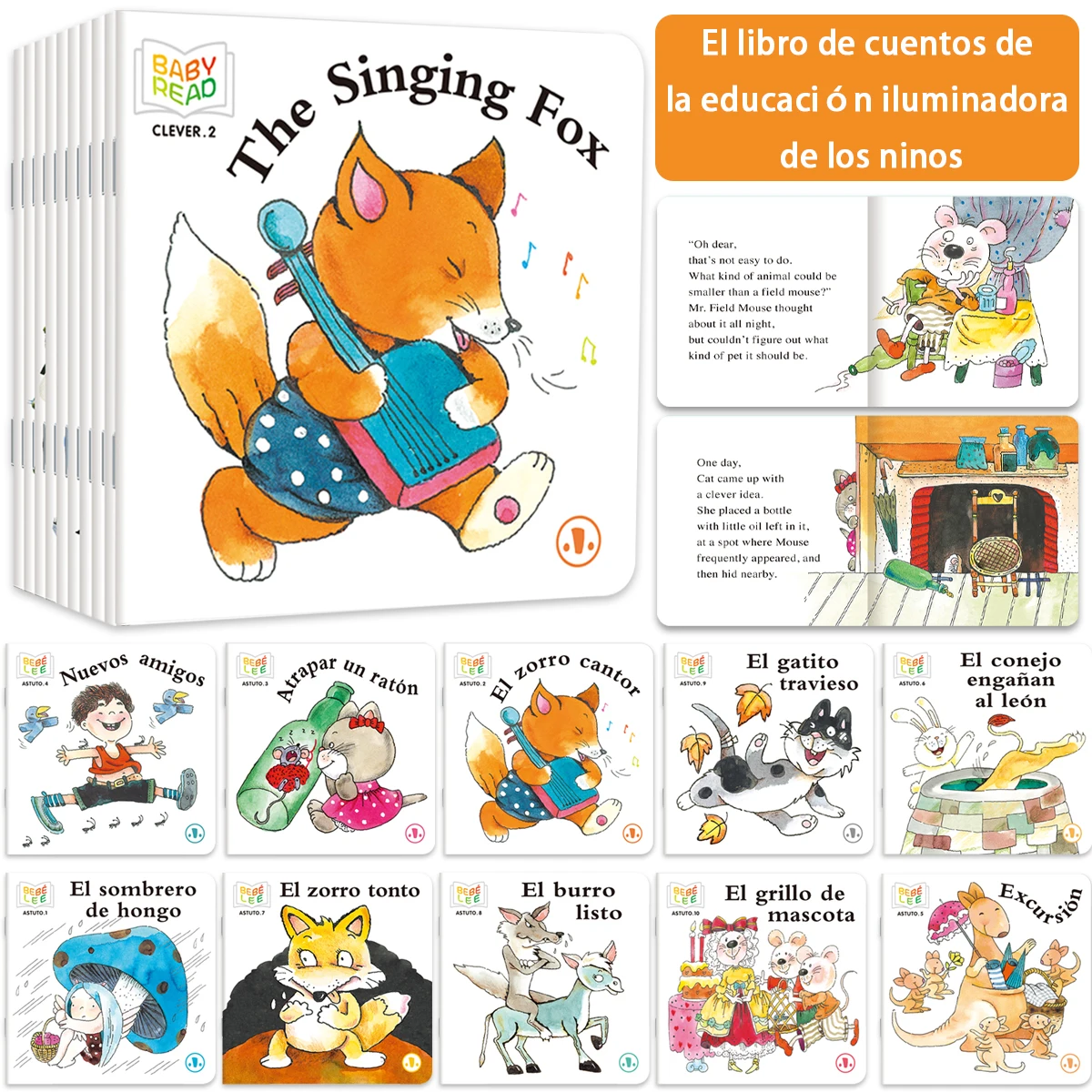 

10 Spanish storybooks, cognitive education, enhanced parent-child interaction, early enlightenment education, New Year's gifts
