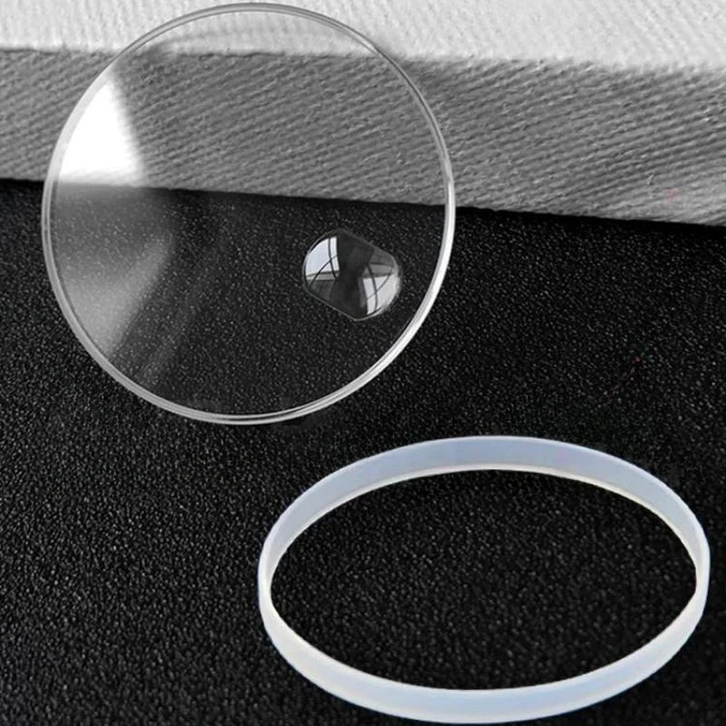 Date Window Flat Sapphire Watch Glass Round Crystal with Waterproof Ring 29.4mm/30.7mm/31.5mm/33.3mm