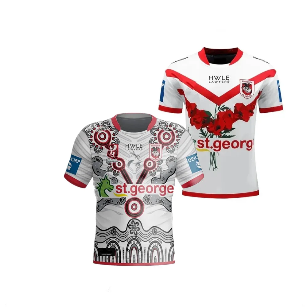 2024 ST GEORGE ILLAWARRA DRAGONS MENS INDIGENOUS RUGBY JERSEY size S--5XL ( Print name and number )