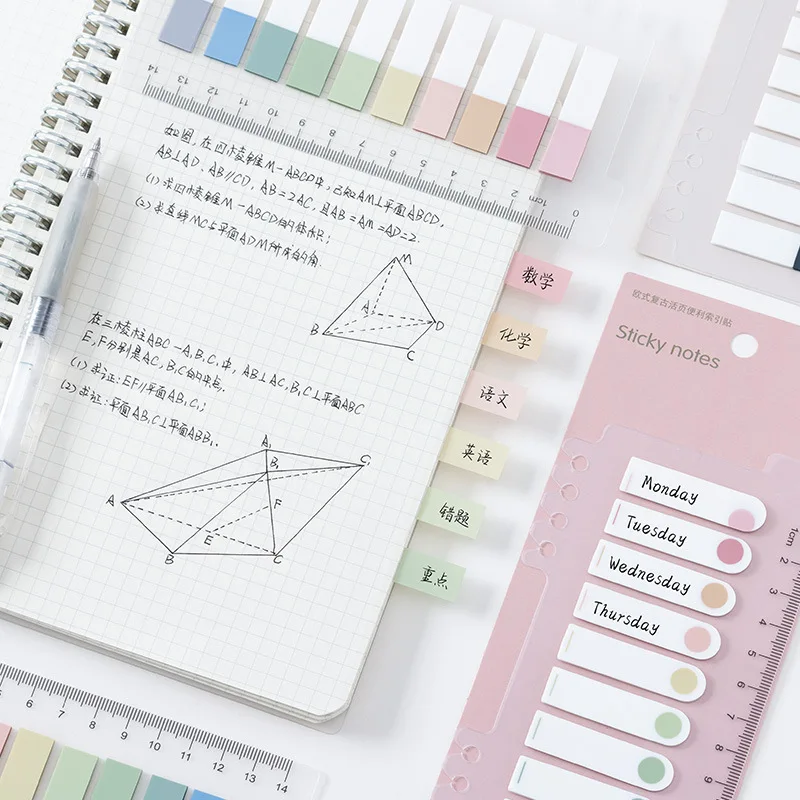 200 Vellen Morandi Index Tabs Bookmark Sticky Notes Notepad Kawaii Briefpapier Papeleria School Kantoorbenodigdheden