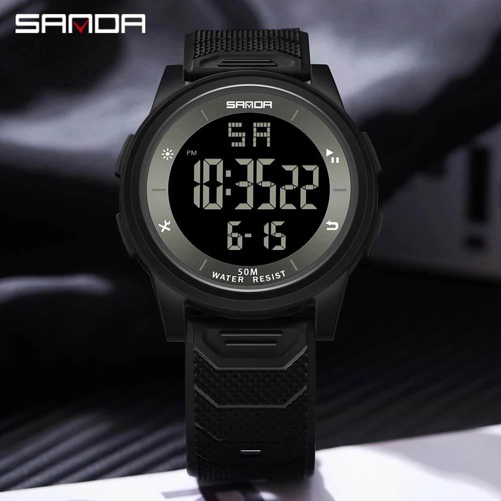 

SANDA Fashion Sport Men's Watches Multifunction 50M Waterproof Digital Watch Men Wristwatch Clock Male Relogio Masculino 6107