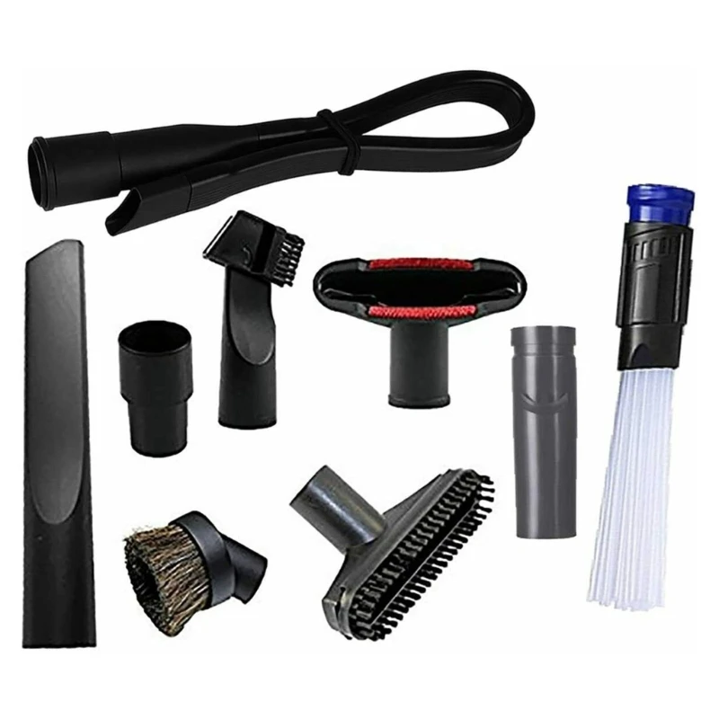 M2EE Vacuum Cleaner Accessories Multi-functional Corner Brush Set Plastic Nozzle 9pcs