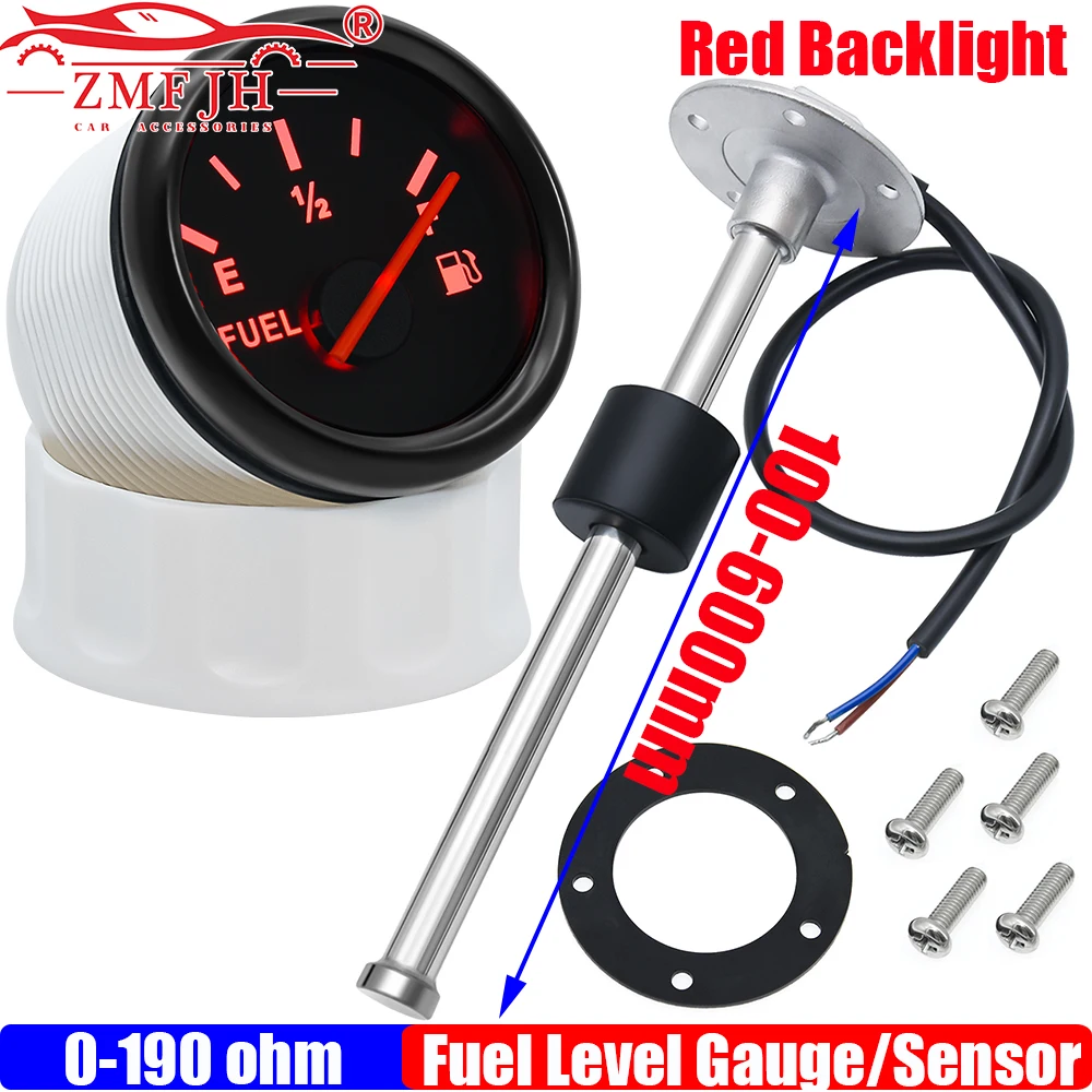 

ZMFJH 2 "52 мм датчик уровня топлива с красной подсветкой 100-600 мм датчик уровня топлива 0-190 Ом поплавковый датчик уровня масла для автомобиля, лодки, яхты