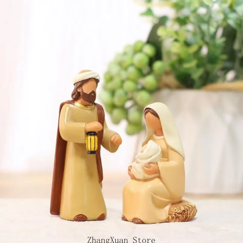 Aufrechte Figuren der Heiligen Familie für Schreibtische und Schaufensterdekorationen zu Weihnachten 3XUF – Detail 3