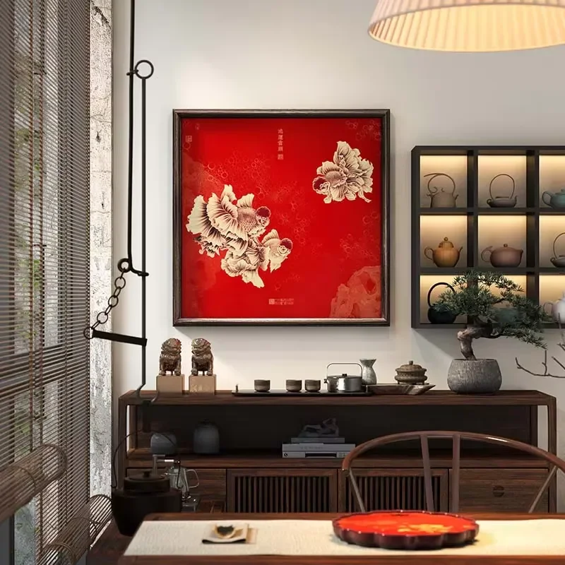 Hongyun Dangtou Brass Solid Wood Movable Metal Handicraft Hanging Painting Study Office Sofa Background Wall Decoration