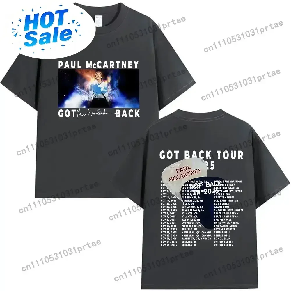 Paul McCartney Got Back Tour 2025 New Graphic T Shirts Men's Women Vintage Hip Hop Oversized Cotton T-shirt Fans Gift Streetwear