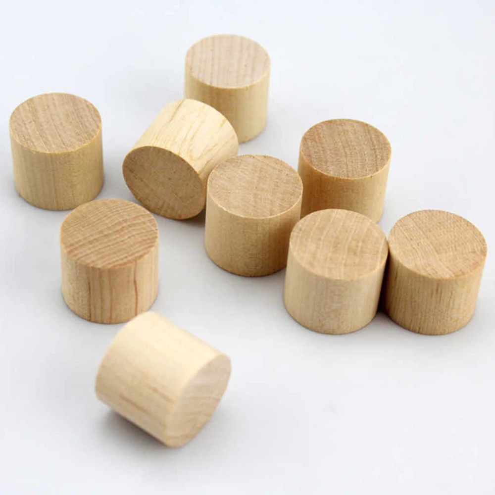 20-100Pcs 19 * 16mm Round Wooden Column Small Wooden Block Round Pier DIY Birch Cylinder Handmade Model Material Accessories