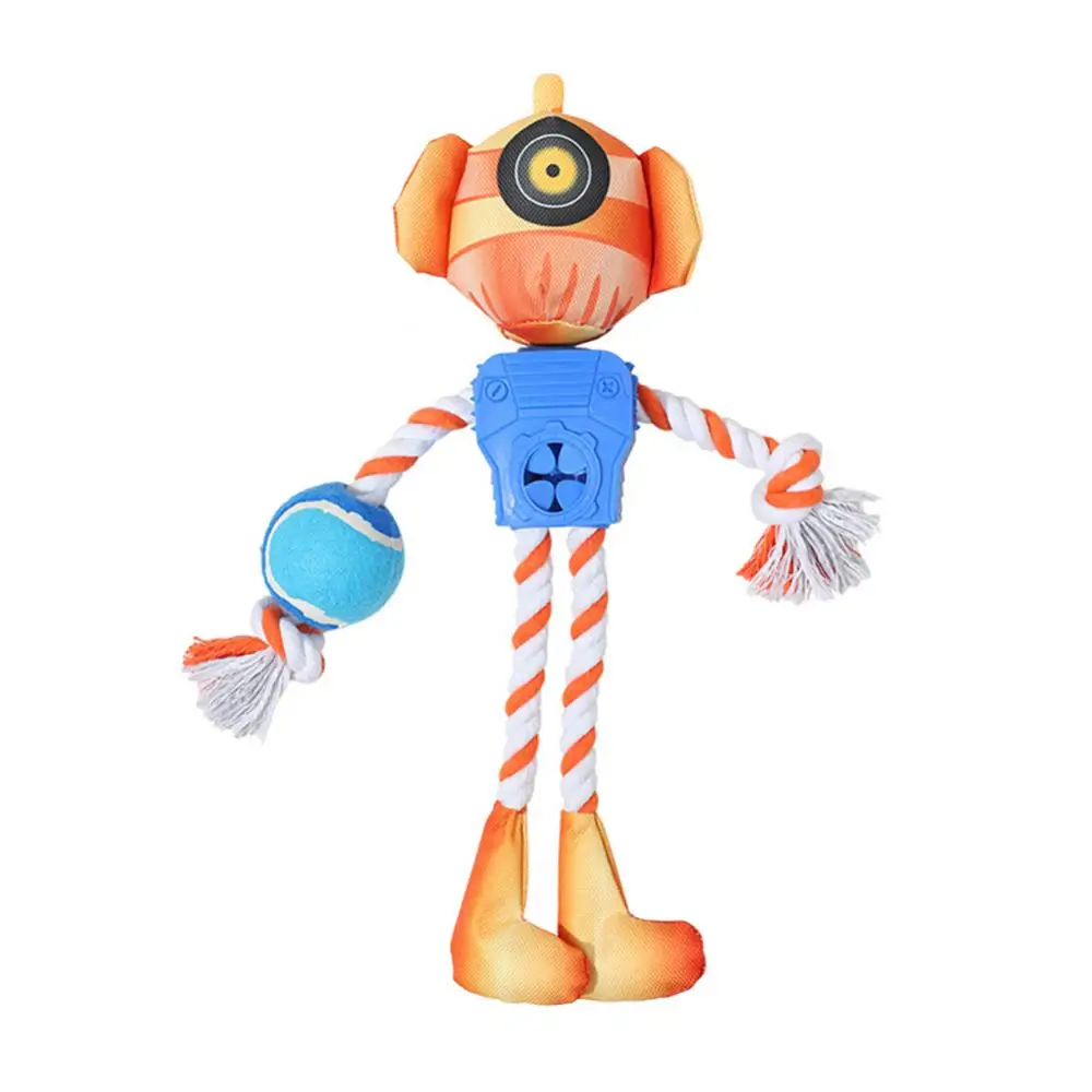 3PCS New Robot Leaky Food Dog Toy TPR Combination Interesting Vocal Dog Toy Creative Rope Binding Toy Pet Toy Wholesale