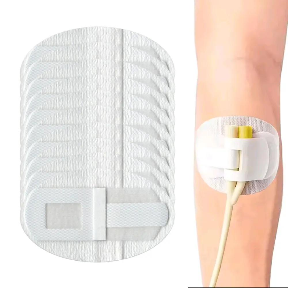 10Pcs Medicial Catheter Tube Holder Fixed Stickers Leg Drainage Tube Urinary Catheter Stabilization Device Fixing Band Adhesive