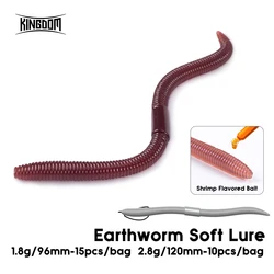 Kingdom Slow Sinking Soft Lure 1.8g 2.8g 96mm 120mm Artificial Fishing Lures Sea Worms Earthworm Fishing Tackle Soft Lures