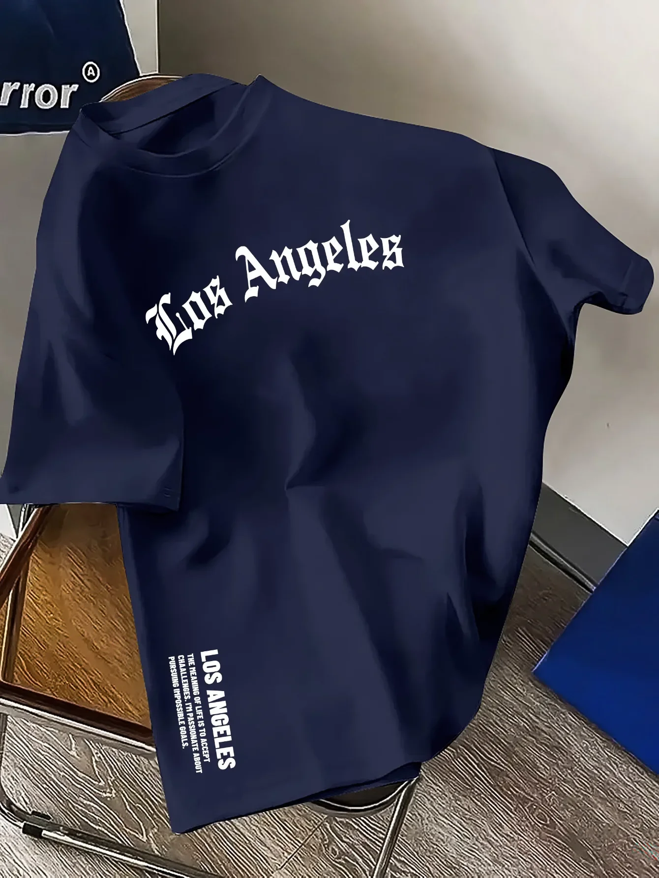 Summer luxury streetwear brand 100% pure cotton fashion Los Angeles letter print T-shirt, loose and fashionable casual T-shirt image 4