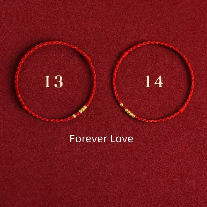 Fashion Red Rope Lucky Bangle For Lovers Friends Women Men Handmade Size Adjust Bracelet Anklet Couple Bracelets