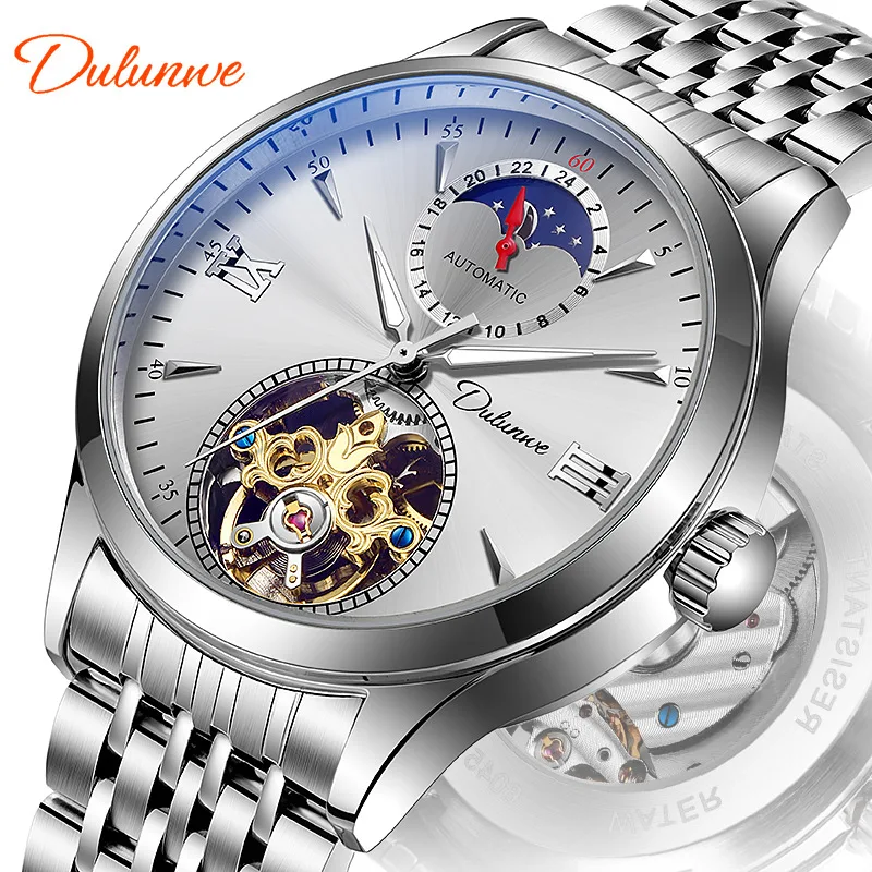 

Men Mechanical Watch Fashion Luxury Sport Wristwatch Male Moon Phase Waterproof Automatic Casual Man New Business Luminous Clock