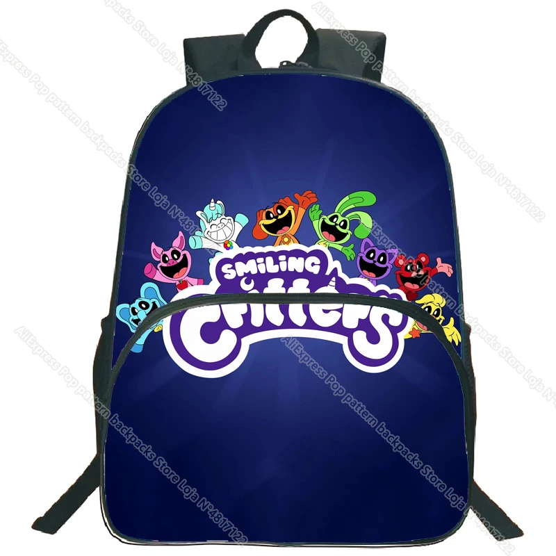 Smiling Critters School Bag for Boys Girls Catnap Dogday Cartoon Backpack Children Animal Kids Bags Durable and Softback