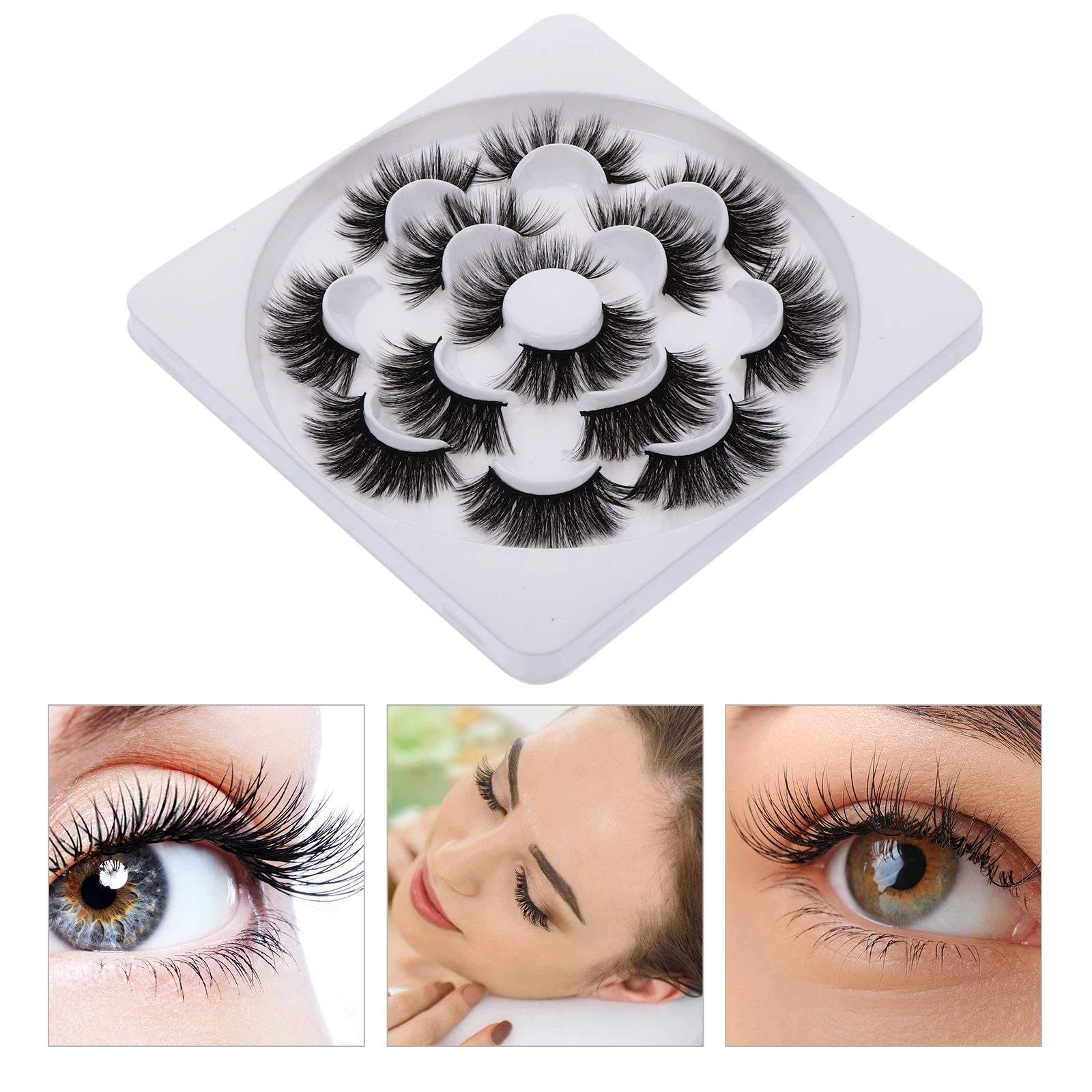 1 Box Women Eyelashes Artificial Long Dense False Lashes Makeup Accessory Party Performance Creative Natural Decoration Tool