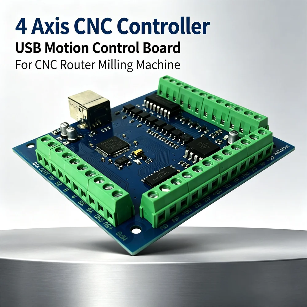 CNC Motion MACH3 4-Axis Controller Card 100KHz USB Smooth Stepper Motion Breakout Control Board Use for Wood Milling Machine