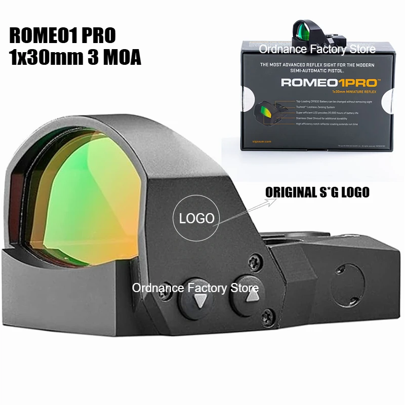 Original ROMEO1 PRO 1x30mm 3 MOA Red Dot Sight | Durable Compact Open Reflex Sight with Protective Shroud