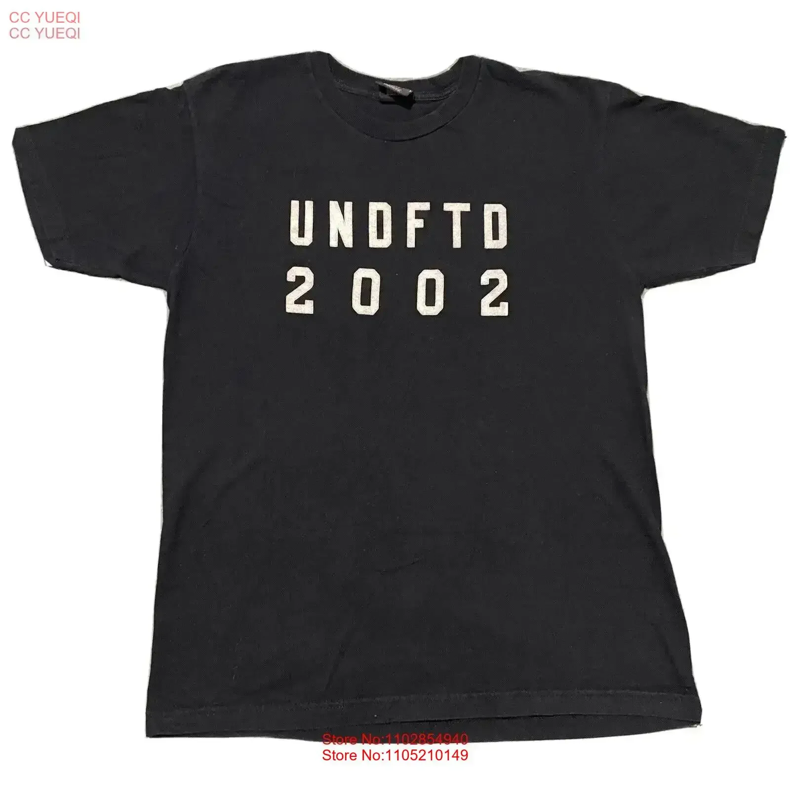 UNDFTD Undefeated 2002 Black Large T Shirt Logo Essential Street Wear vintage Washed streetwear Versatile Breathable homme