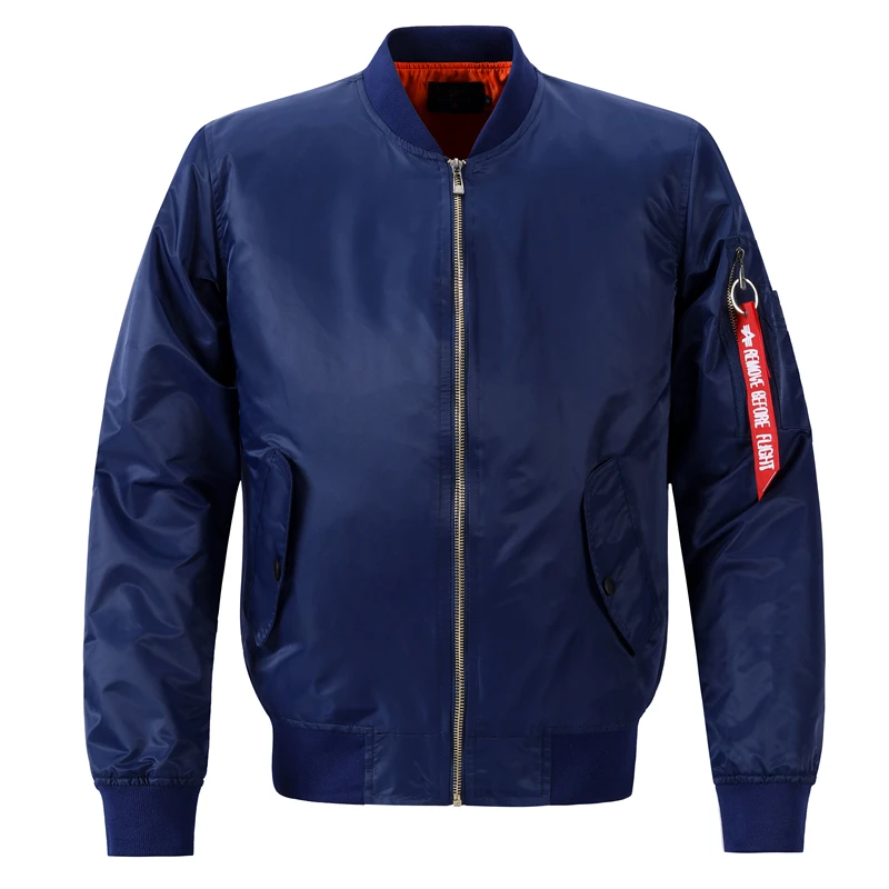 Giacca con colletto rialzato primaverile giacca da Baseball da uomo di tendenza in tinta unita alla moda Bomber Flight Tactical impermeabile