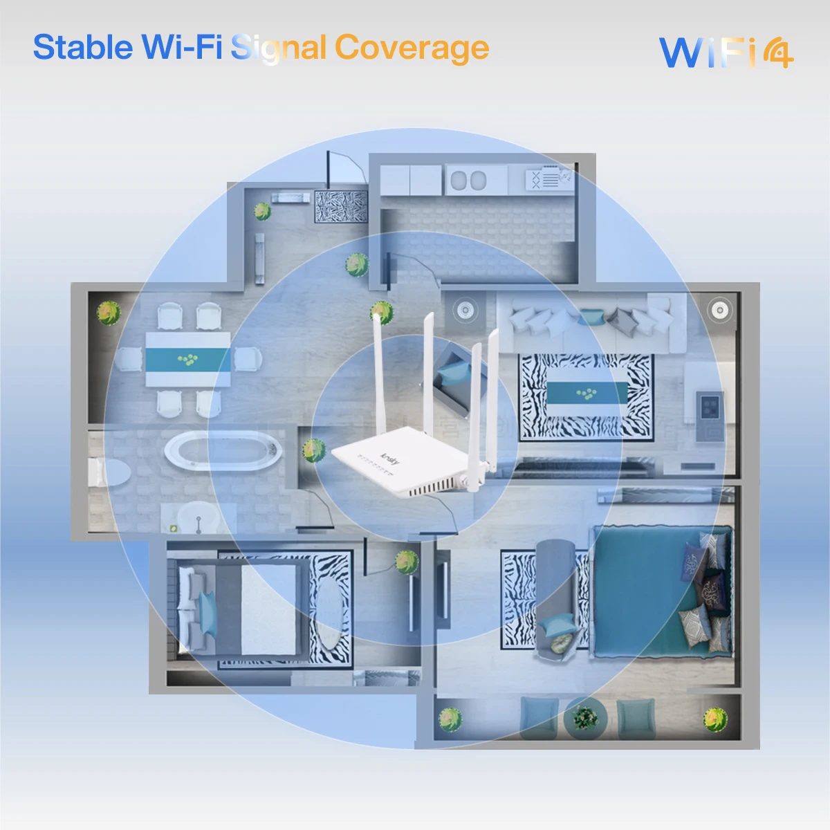 Router wireless desktop 300M, router Wi-Fi4, router wireless, 802.11n, 2.4G, 300M, per casa e SOHO