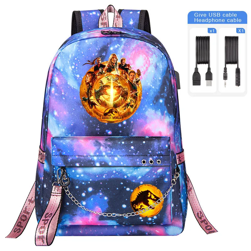 

Jurassic World Dominion Kids backpack Boy Girl high quality school backpack Men Women Traveling Bagpack Teenagers Schoolbag