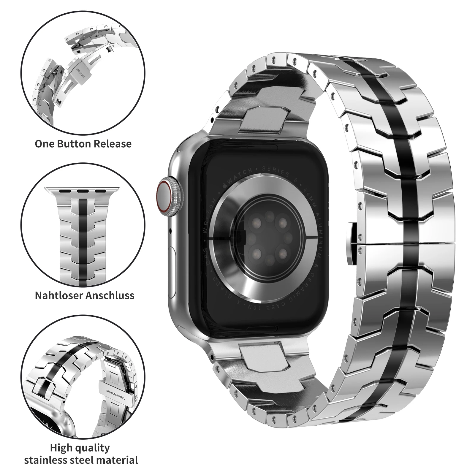 Cinturino in acciaio inossidabile per cinturino Apple Watch 45mm 41mm 40mm 44mm 38mm Ultra 2 49mm cinturino in metallo braccialetto iWatch serie 10 46mm 42mm