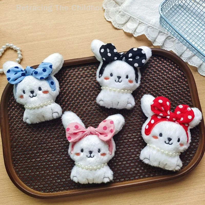Kawaii collier en peluche lapin porte-clés poupée pendentif mignon dessin animé sac à dos suspendu clé de voiture pendentif breloques accessoires cadeaux