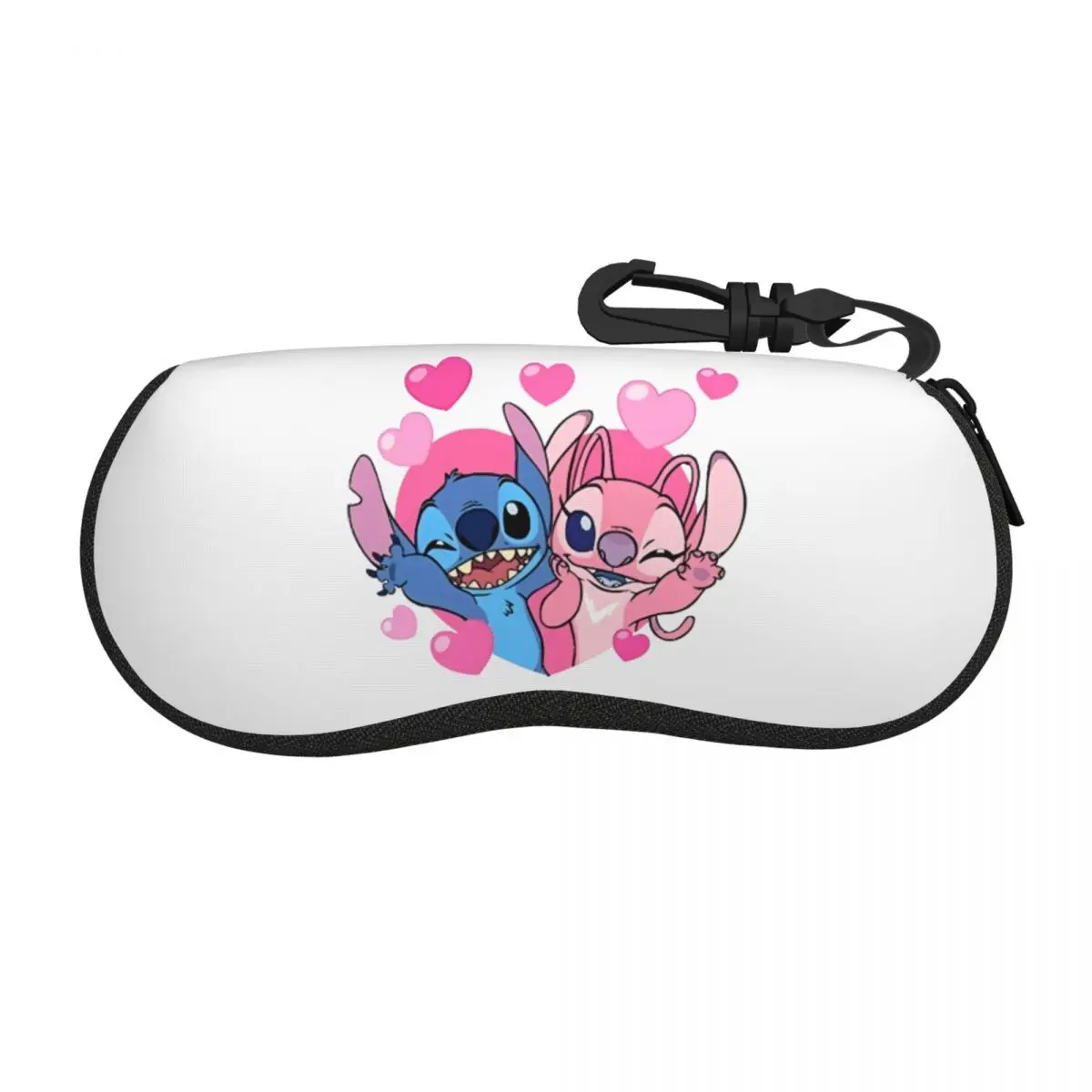 Stitch And Angel Glasses Case Key Chain Sunglasses Case Trend Daily Eyeglass Protector Unisex Eyewear Organizer