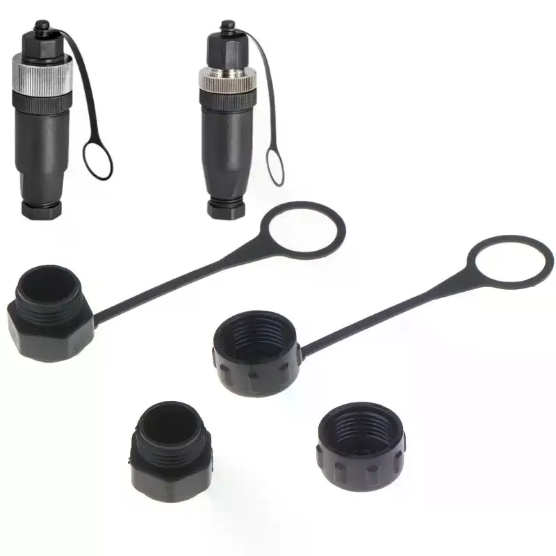 5/10Pcs Internal Thread/External Thread Connector Cover With Rope M12 Dust Cover For Aviation Plug Special Male And Female Cap