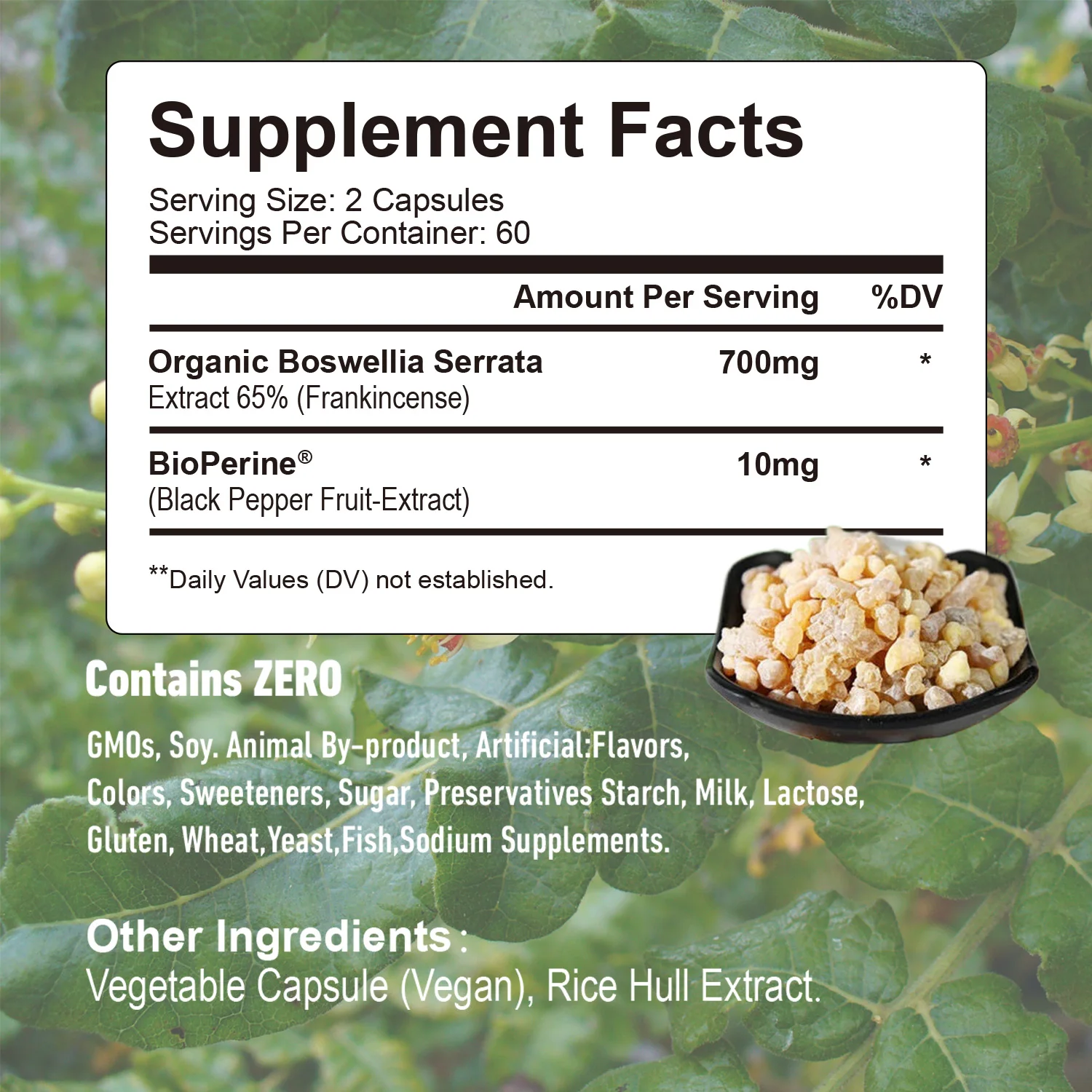 Boswellia Extract - Supports Joint Mobility and Maintains Normal Blood Circulation