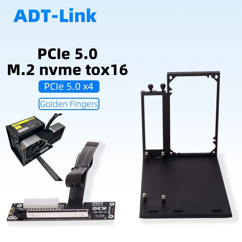 ADT-Link PCIe 5.0 X4 M.2 NVMe To X16 Adapter Cable K43SG Laptop GPU External EGPU Dock Docking Station for NVIDIA RTX50 AMD RX90