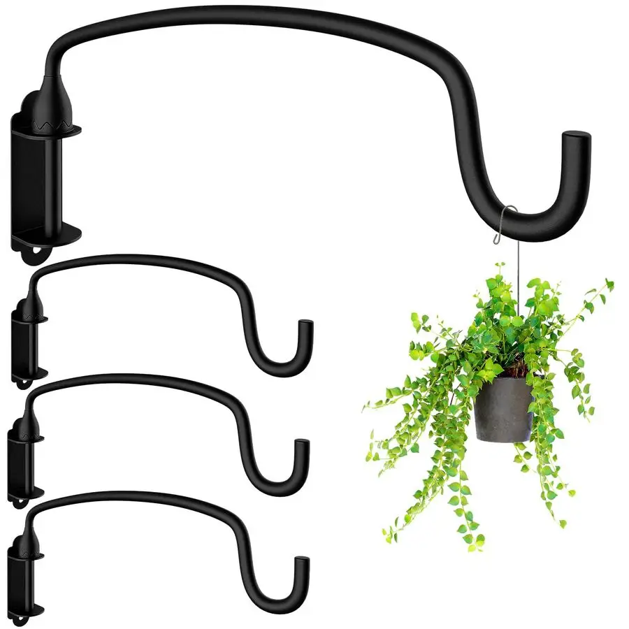 

Кронштейн для подвешивания растений, настенные крючки для подвешивания кормушек для птиц, держателей для цветов, антикоррозийные металлические кронштейны для фонарей, 12 дюймов