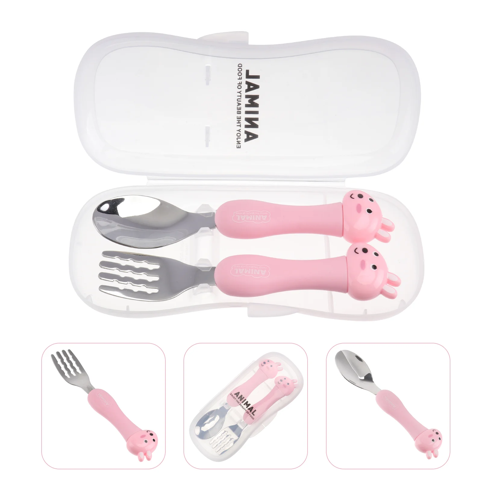 

Portable Cartoon Fork Spoon Cutlery Child Toddler Utensils Baby Tableware Pp Kids