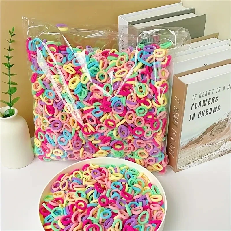 100 Pieces Of Children's Hair Accessories With High Elasticity Fashionable Nylon Hair Rope Simple Basic Headband and Headband