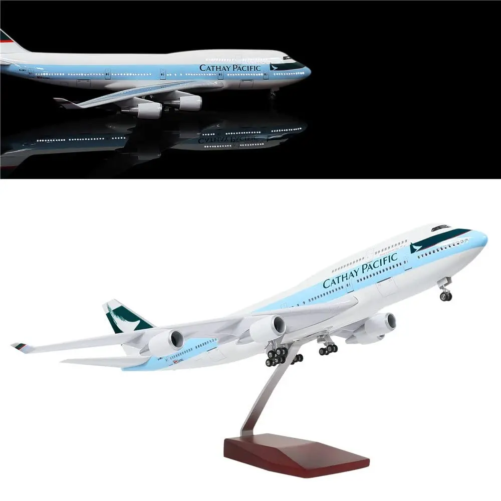 Boeing 747-Flugzeug, Druckguss, Cathay Pacific, Miniaturflugzeug, LED-Lichtdruckgussmaschine,