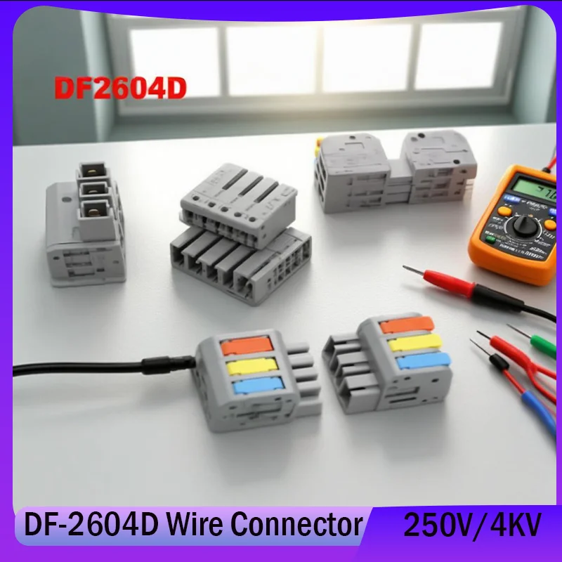 

Docking Mini Quick Wire Connector Universal Compact Electrical Wiring Connectors Push-in Butt Conductor Terminal Block 1~100Pcs