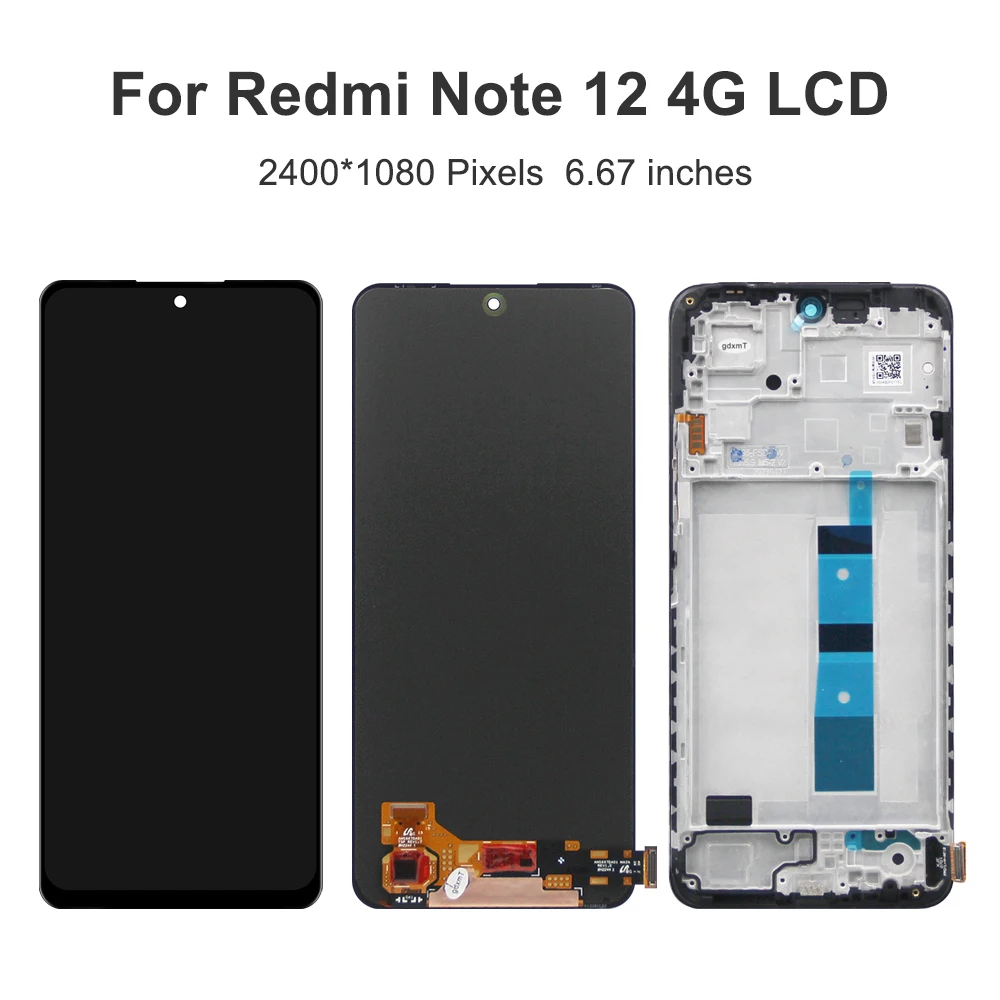 6.67\'\'For Xiaomi Redmi Note 12 4G For  Redmi Note12 23021RAAEG LCD Display Touch Screen Digitizer Assembly Replacement