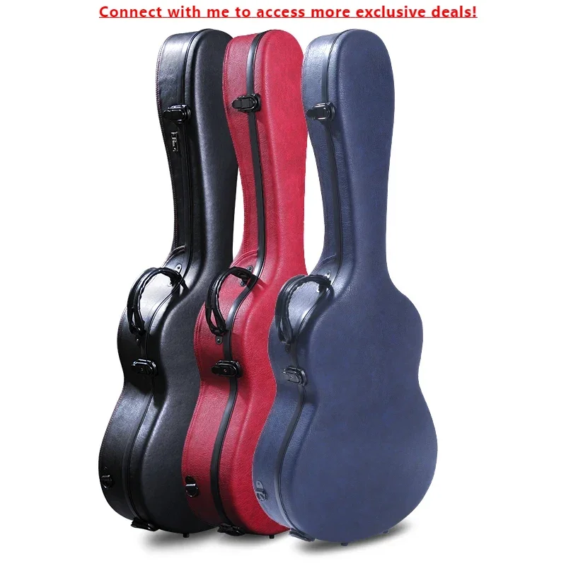 

Professional Factory Custom Guitar Case High-end Leather Hard Case Guitar Gig Bag Fiberglass 39/41 Instrument Bags&Cases