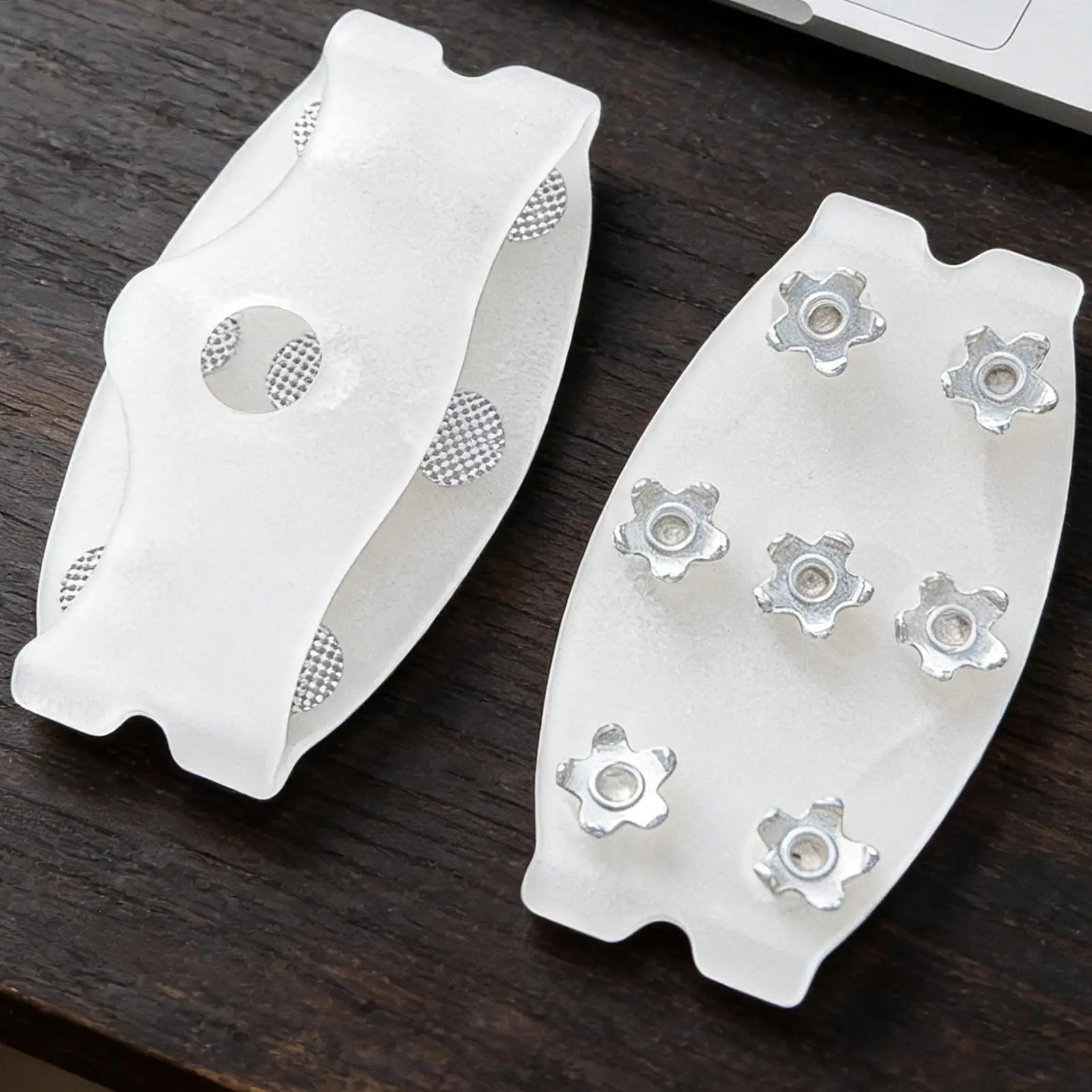 Ice Cleats For Shoes 7-Tooth Anti-Slip Ice Gripper Snow Spikes Shoe Covers Clear Traction Covers For Walking Hiking Camping