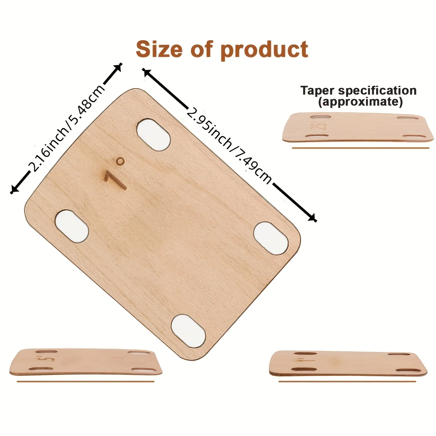 3pcs Guitar Neck Shims, Solid Maple Wood Guitar Neck Shim Protection 0.25, 0.5 and 1 Degree Guitar Neck Plate Tool for Guitar Ba