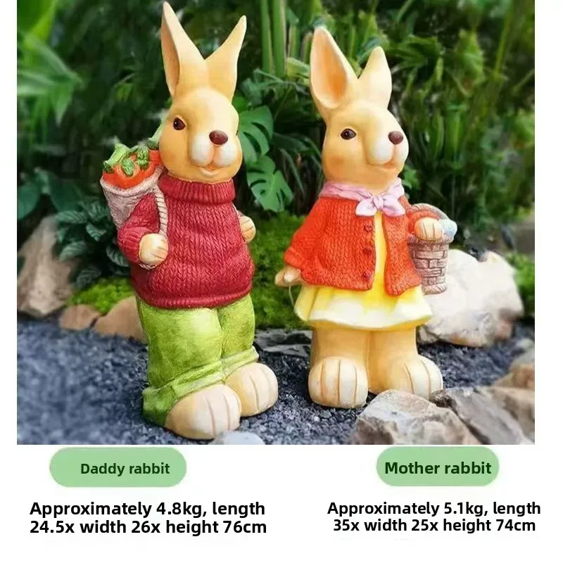 Garden courtyard balcony decoration ornament, cartoon large rabbit gardening creative plant layout landscaping
