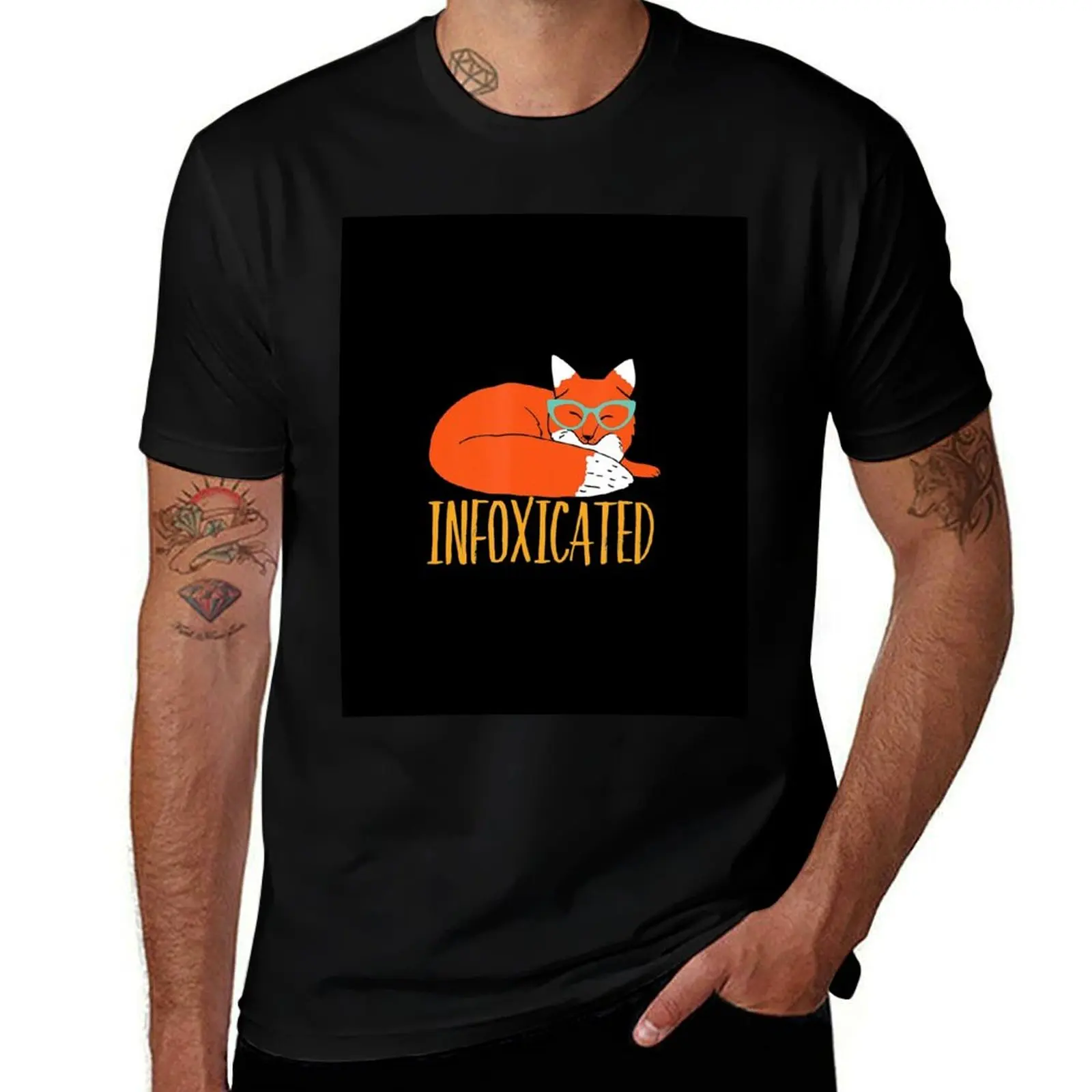 

Футболка Infoxicated Funny Fox Pun, мужская повседневная футболка, роскошная мужская футболка, футболка из 100% хлопка