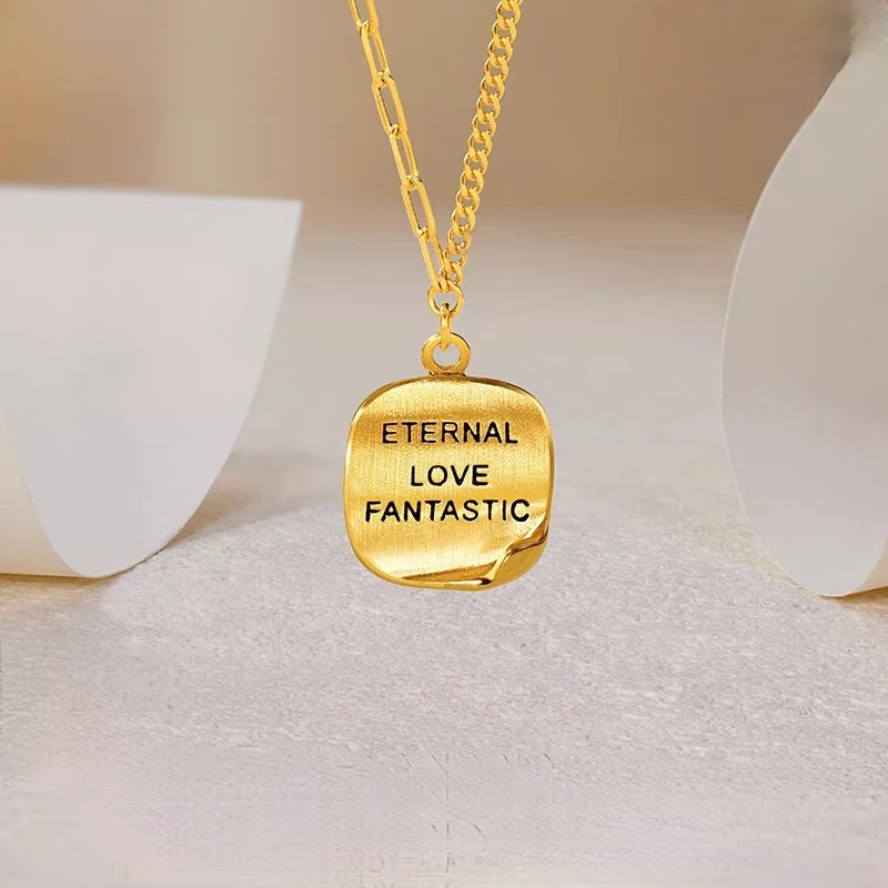 

Fashion 18K Gold Color Gold Coin Pendant Clavicle Chain Necklace for Women Exquisite Chain Necklace Fine Jewelry Gifts